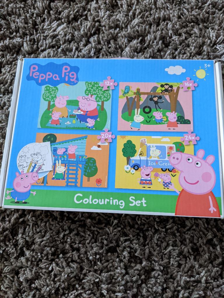 4 puzzels van Peppa Pig, Ophalen of Verzenden, 10 tot 50 stukjes, Gebruikt, 2 tot 4 jaar