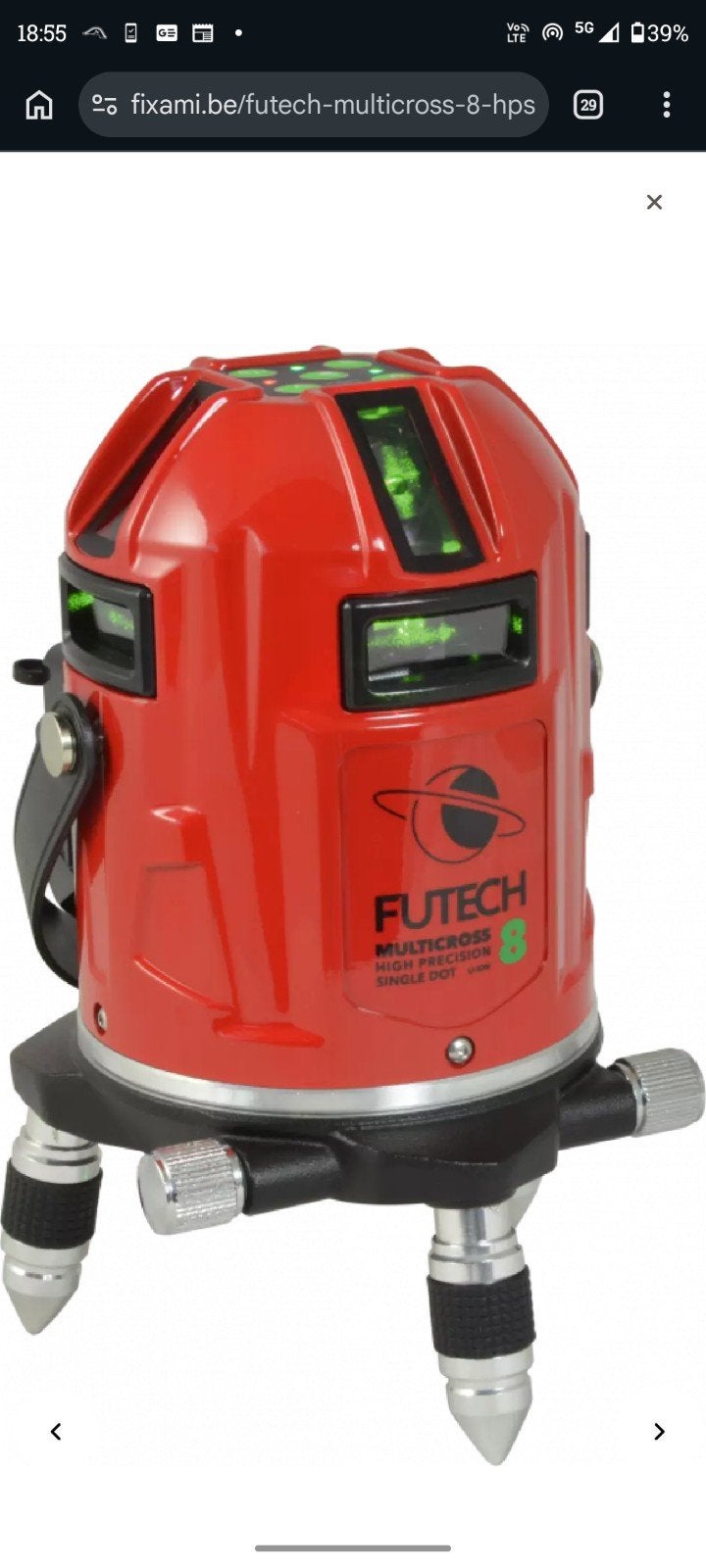 Nieuwe FUTECH 8 HPSD groen Kruislijnlaser in koffer, Doe-het-zelf en Bouw, Meetapparatuur, Ophalen, Nieuw, Afstand