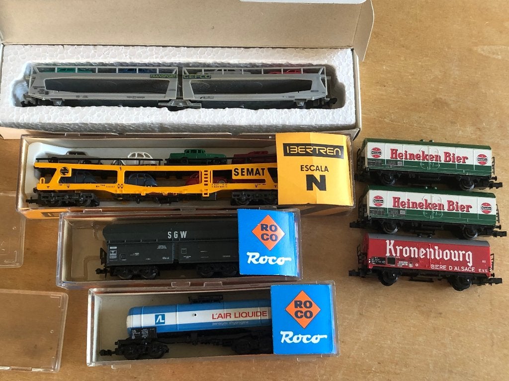 Lot de wagons divers échelle N, Hobby & Loisirs créatifs, Trains miniatures | Échelle N, Envoi, Utilisé, Set de Trains