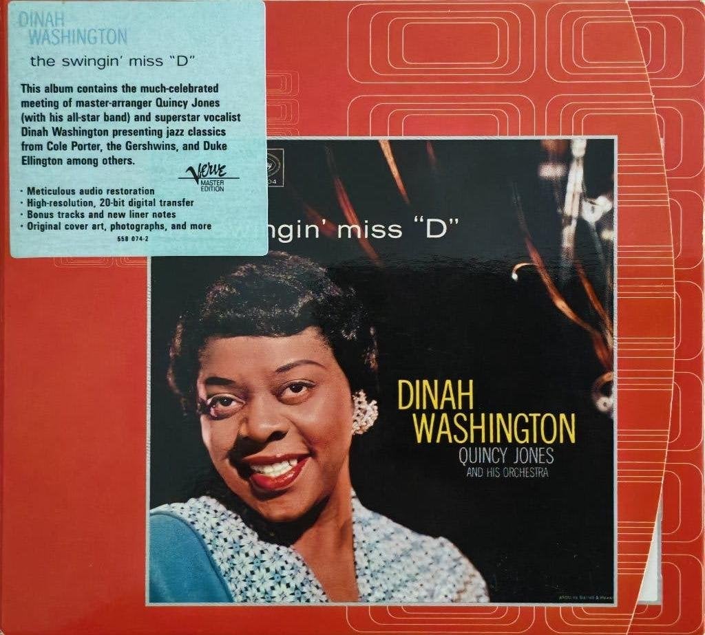 DINAH WASHINGTON - The swingin' miss "D" (CD), CD & DVD, CD | Jazz & Blues, Enlèvement ou Envoi, 1940 à 1960, Comme neuf, Jazz et Blues