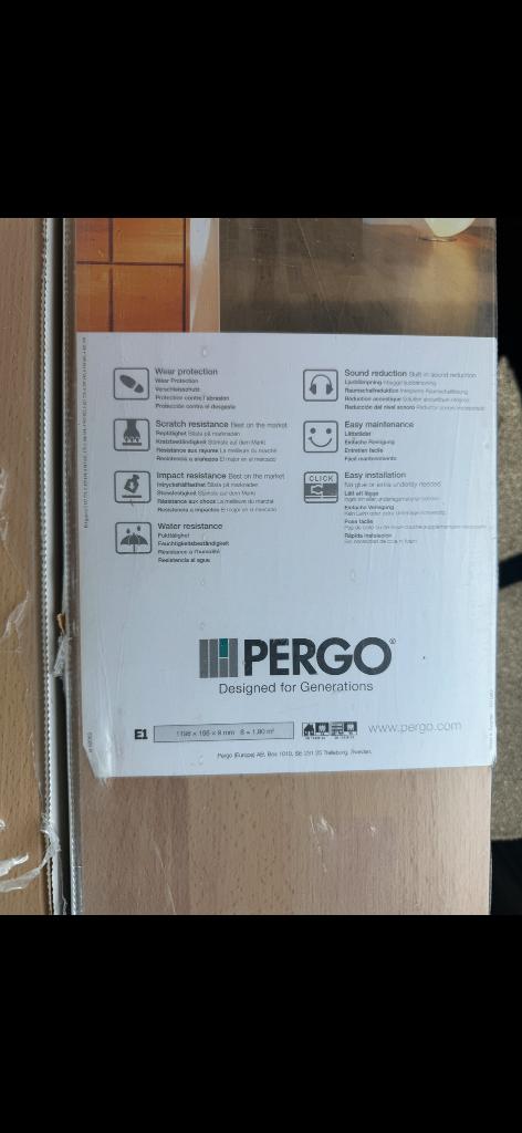 Parquet stratifié PERGO – Neuf (Beech Blocked), Neuf, Parquet, 10 à 25 m², Enlèvement