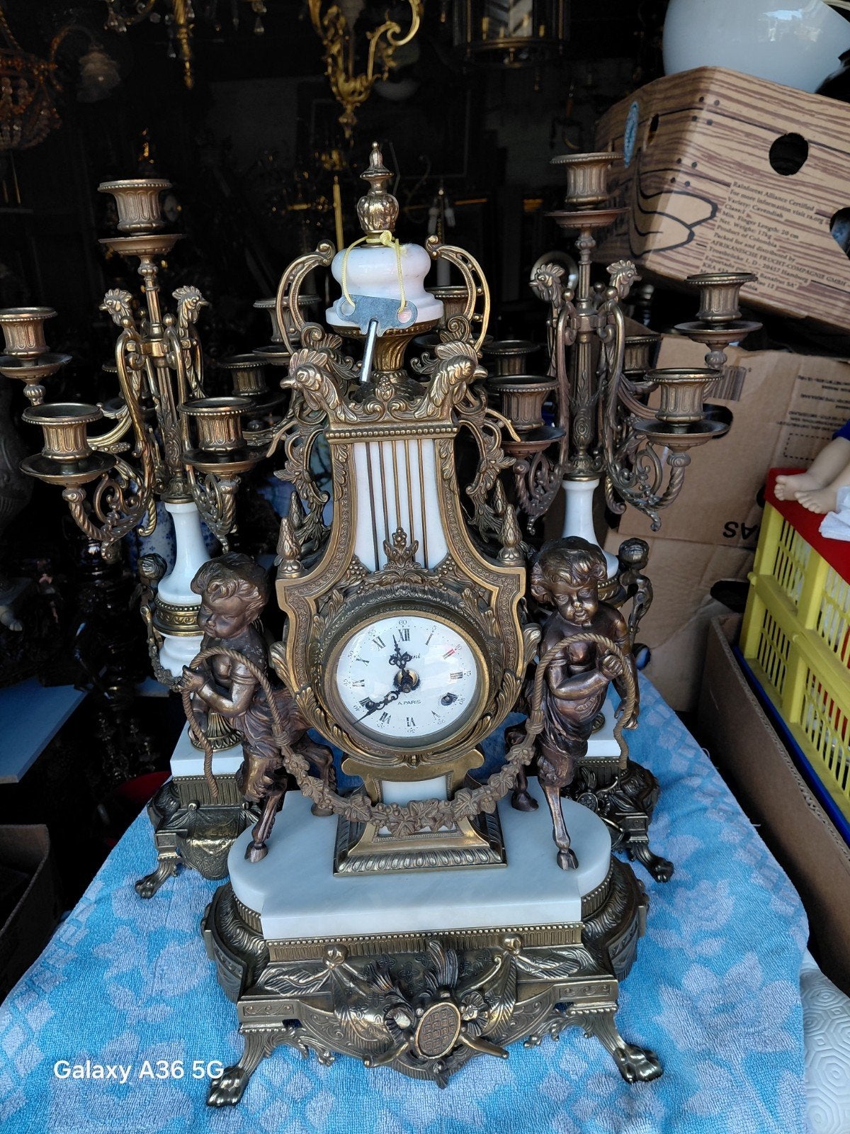 schouwgarnituur. 385€, Antiek en Kunst, Ophalen of Verzenden