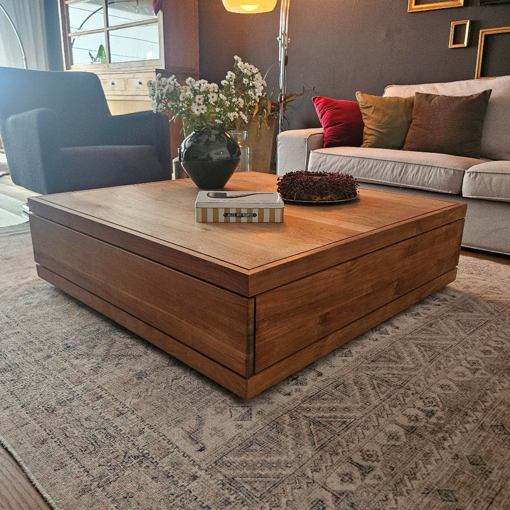 très belle table basse en teck, Teck, 100 à 150 cm, Carré, 100 à 150 cm