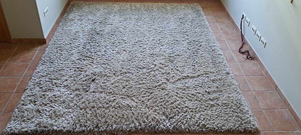 Langharig tapijt beige, Ophalen, Beige, 200 cm of meer, Langharig beige tapijt