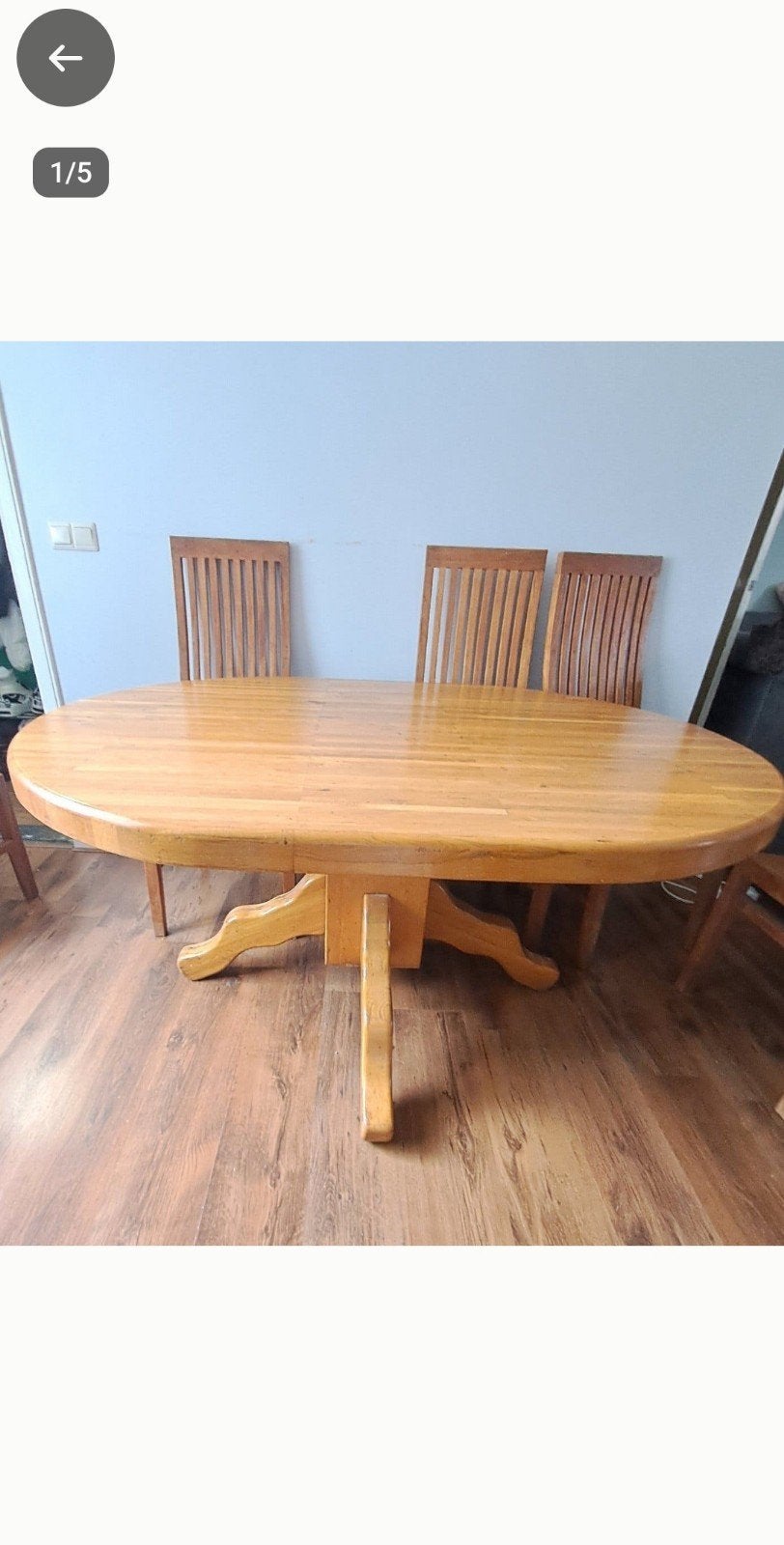 Ovale eettafel met gebruikssporen, verder goed, Ophalen