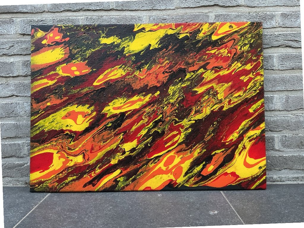 Moderne schilderijen - acrylic pouring, Ophalen of Verzenden