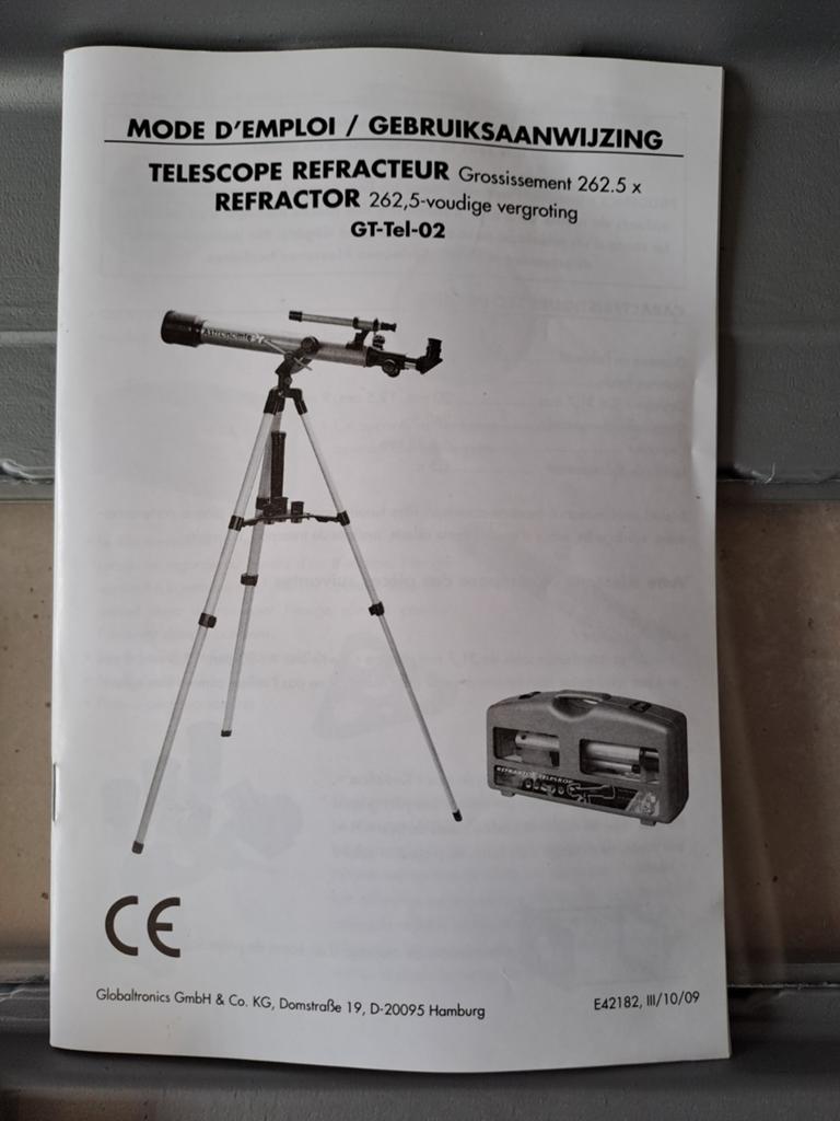 Telescoop, Ophalen, Zo goed als nieuw, Lenzentelescoop (refractor), Met statief