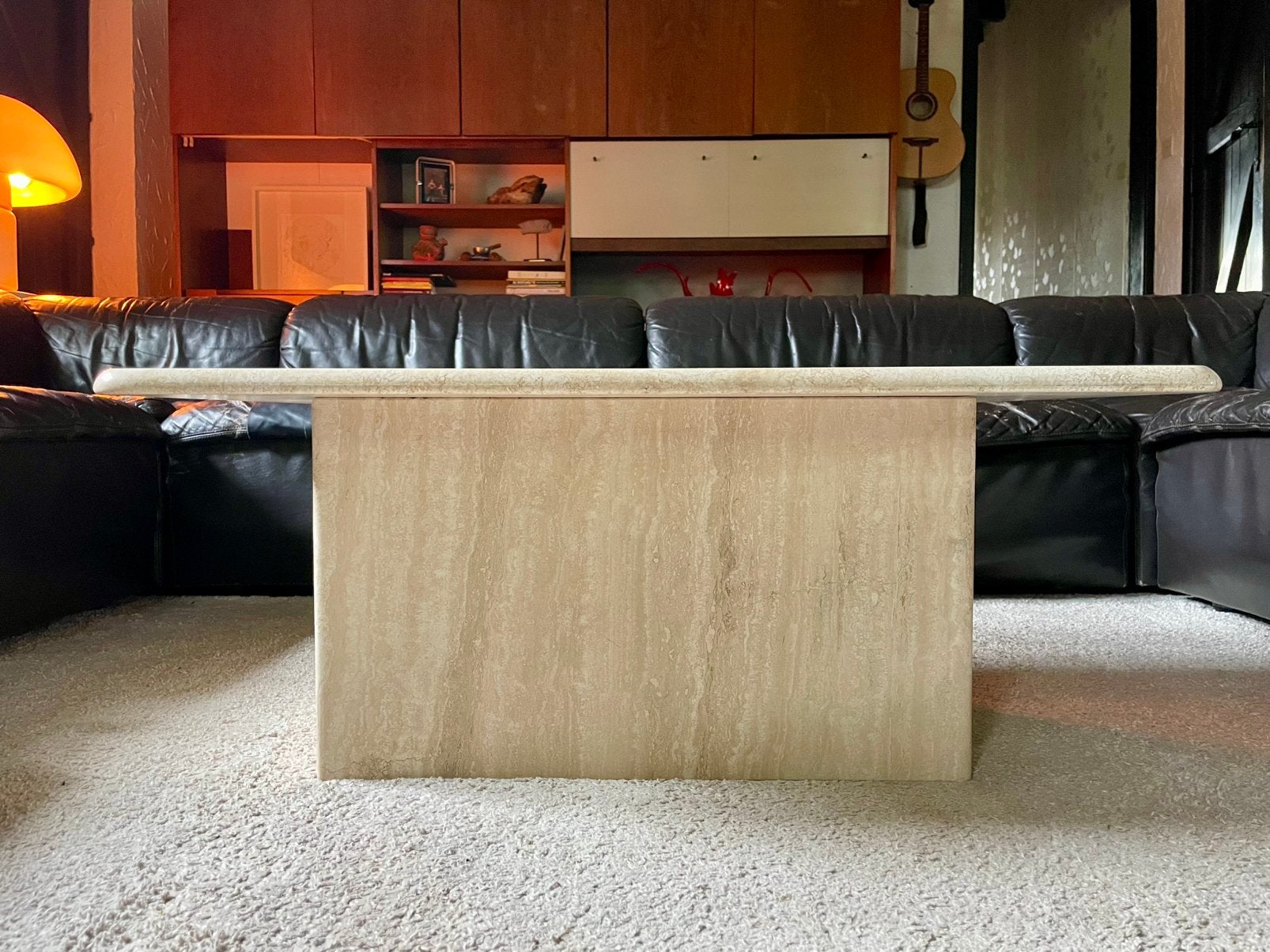 Table basse en travertin, Maison & Meubles, Midcentury Modern, 50 à 100 cm, Enlèvement, Utilisé