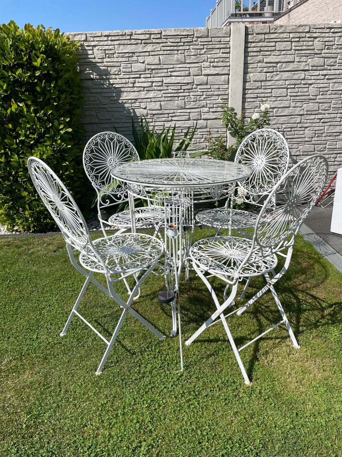 Antiek bistro setje, Tuin en Terras, Tuinsets en Loungesets, Ophalen, Gebruikt, Tuinset, Eettafel