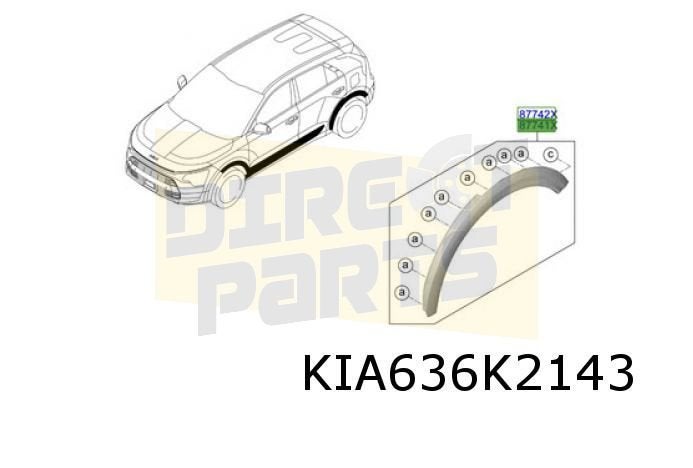 Kia Niro (5/22-) wielkuiplijst Links achterscherm Origineel!, Auto-onderdelen, Kia, -, Verzenden, -