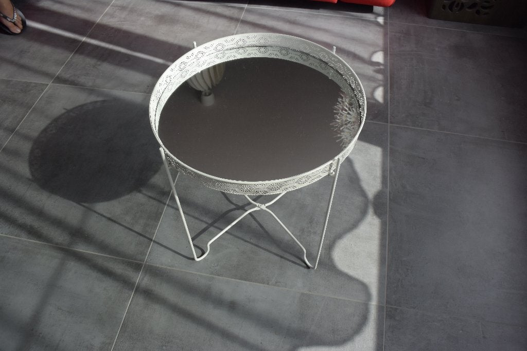 Table d'appoint, Rond, Moins de 55 cm, Comme neuf, Verre