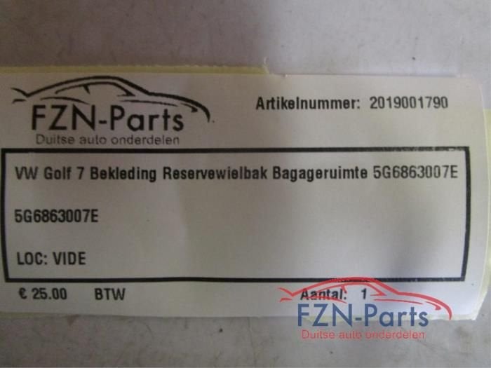 VW Golf 7 Bekleding Reservewielbak Bagageruimte (5G6863007E), Enlèvement, Utilisé