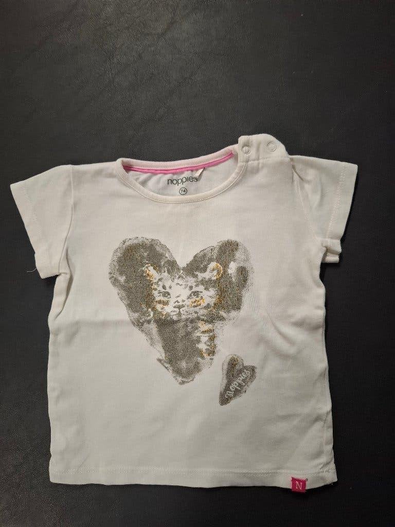 Baby T-shirt 9 maanden, Kinderen en Baby's, Babykleding | Maat 74, Gebruikt, Meisje, Ophalen of Verzenden, Noppies