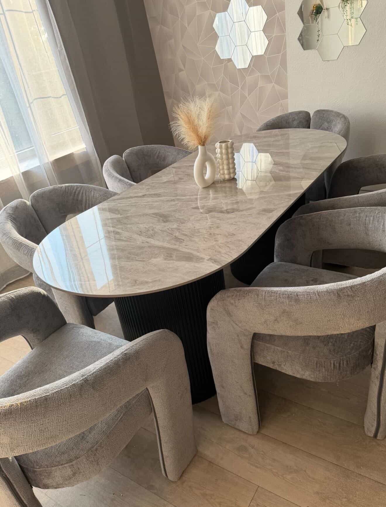 marmeren tafel met 6 stoelen, Ophalen, Nieuw
