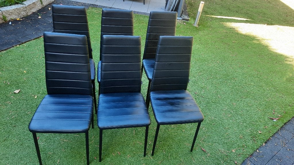 6 chaises de salle à manger ou chaises de cuisine, Comme neuf, Synthétique, Enlèvement, Cinq, Six Chaises ou plus