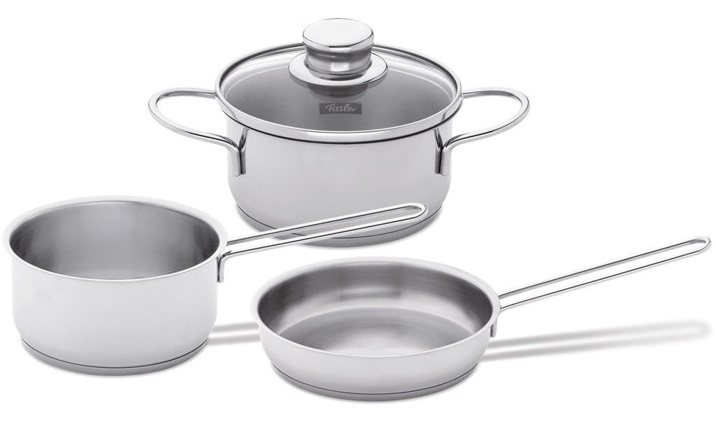 Pot- Pannenset 3-delig | Fissler Snacky compact | Nieuw, Neuf, Inox, Enlèvement ou Envoi, Fissler