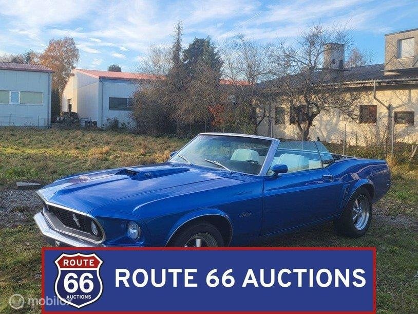 Ford Mustang Cabriolet | 1969 | Route 66 Auctions, Auto's, Zwart, Bedrijf, Handgeschakeld, Overige carrosserie