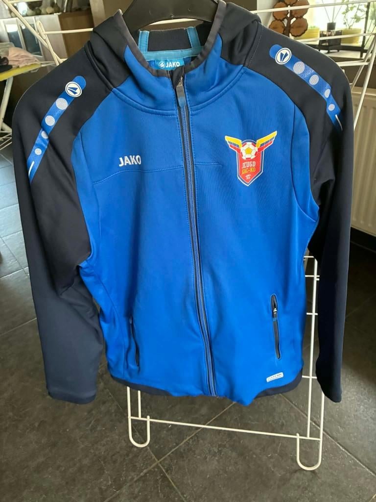Jako blauwe trainingsvest met kap 13-14 jaar, Enlèvement ou Envoi, Comme neuf