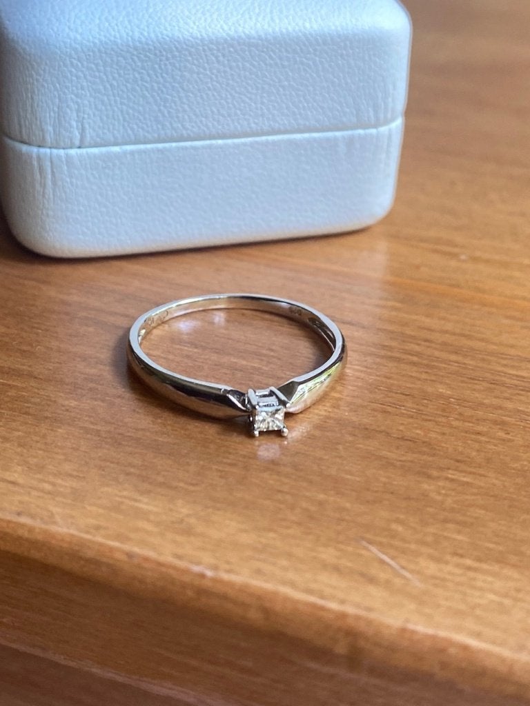 Verlovingsring / Solitair Ring Zilver 925 met Diamant Nieuw, Bijoux, Sacs & Beauté, Bagues, Neuf, 18 à 19, Enlèvement, Argent