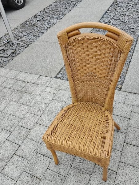 Rieten eetkamerstoel, Huis en Inrichting, Ophalen, Gebruikt, Overige kleuren, Riet of Rotan
