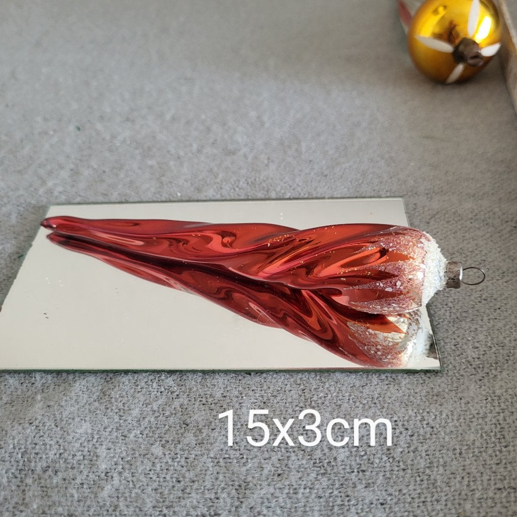 Pendentif de Noël vintage 'icicle' rouge, Divers, Enlèvement ou Envoi, Utilisé