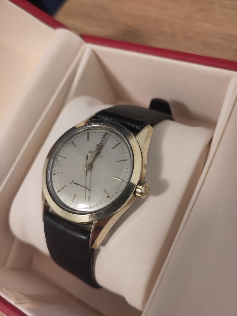 Omega Seamaster 2802 années 50, Montre-bracelet, Enlèvement ou Envoi, Cuir, Acier