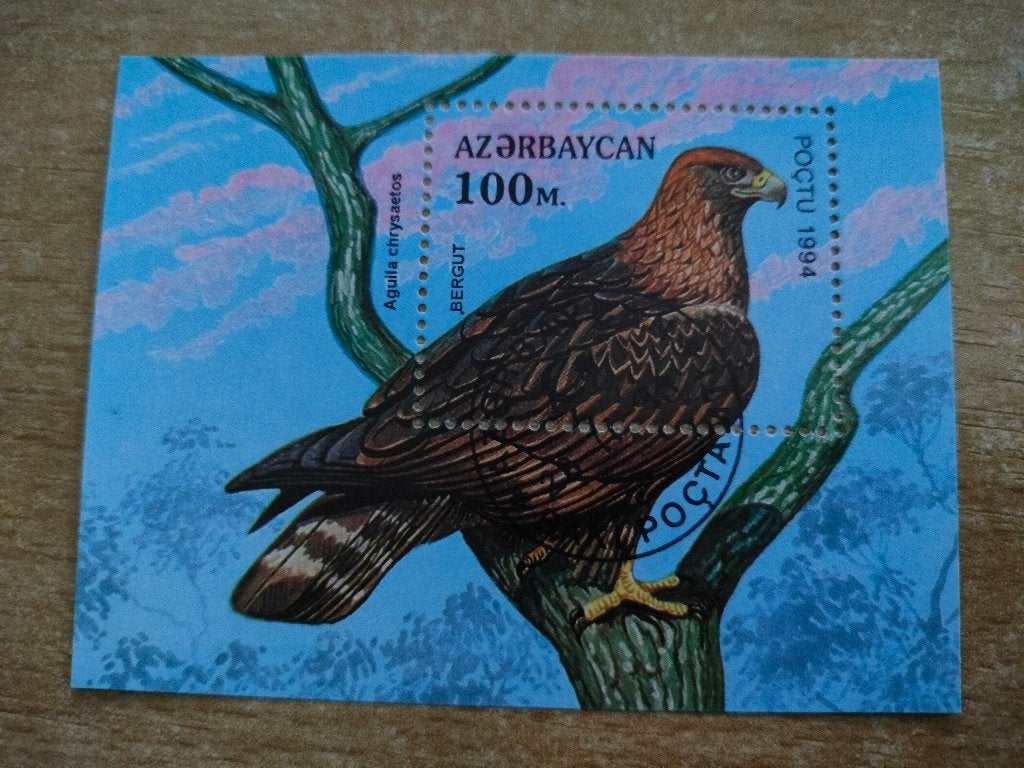 Azerbaïdjan 1994 - oiseaux, aigle royal, Envoi, Affranchi