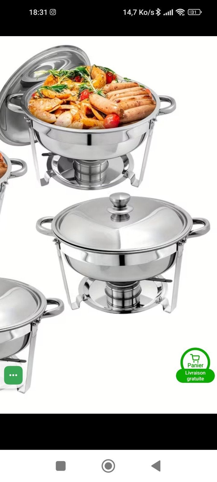 réchaud bain marie, Maison & Meubles, Cuisine | Casseroles & Poêles, Enlèvement, Neuf