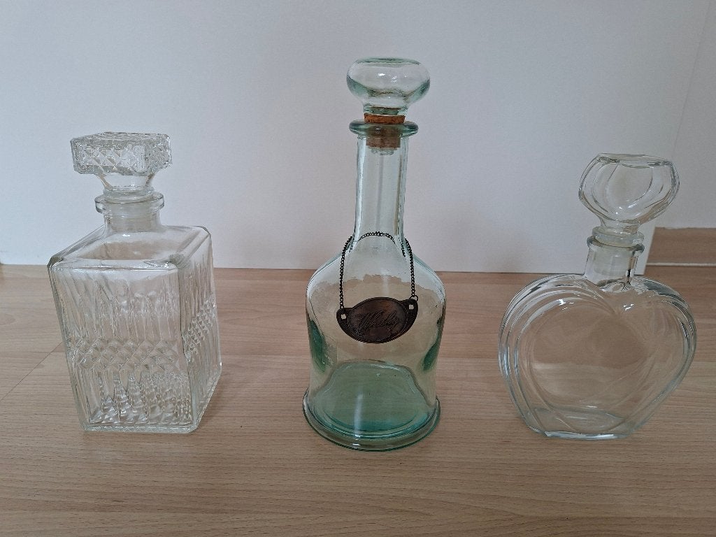 3 vintage Whisky karaffen (Kristal & Glas), Ophalen of Verzenden