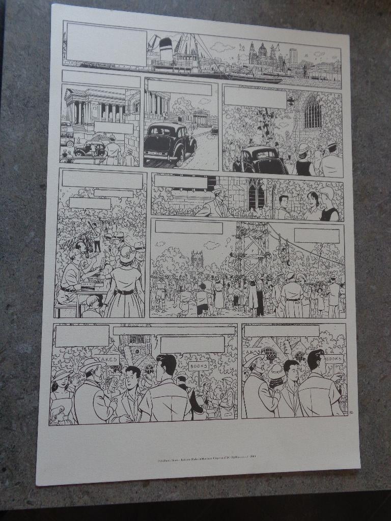 Fac similé d'une planche de Blake et Mortimer par Juillard, Enlèvement