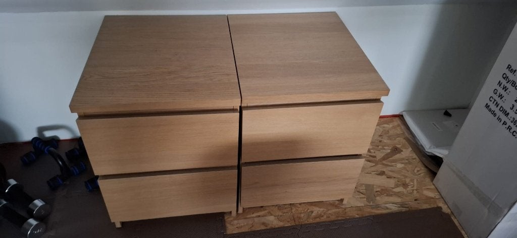 Nachtkasten - 2 stuks, Huis en Inrichting, Slaapkamer | Nachtkastjes, Ophalen, Gebruikt, Minder dan 45 cm, Minder dan 55 cm