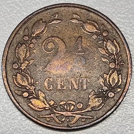Pays-Bas : 2 1/2 Cent 1881 KM #108 Ref 16959, Timbres & Monnaies, Enlèvement ou Envoi, Roi Guillaume III, Autres valeurs, Monnaie en vrac