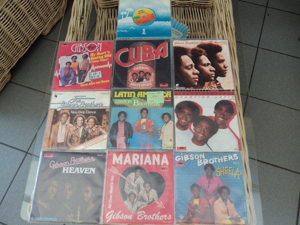 Gibson brothers: lotje van 10 singles voor 5 euro!, Cd's en Dvd's, Gebruikt, 7 inch, Ophalen of Verzenden, Fotohoes