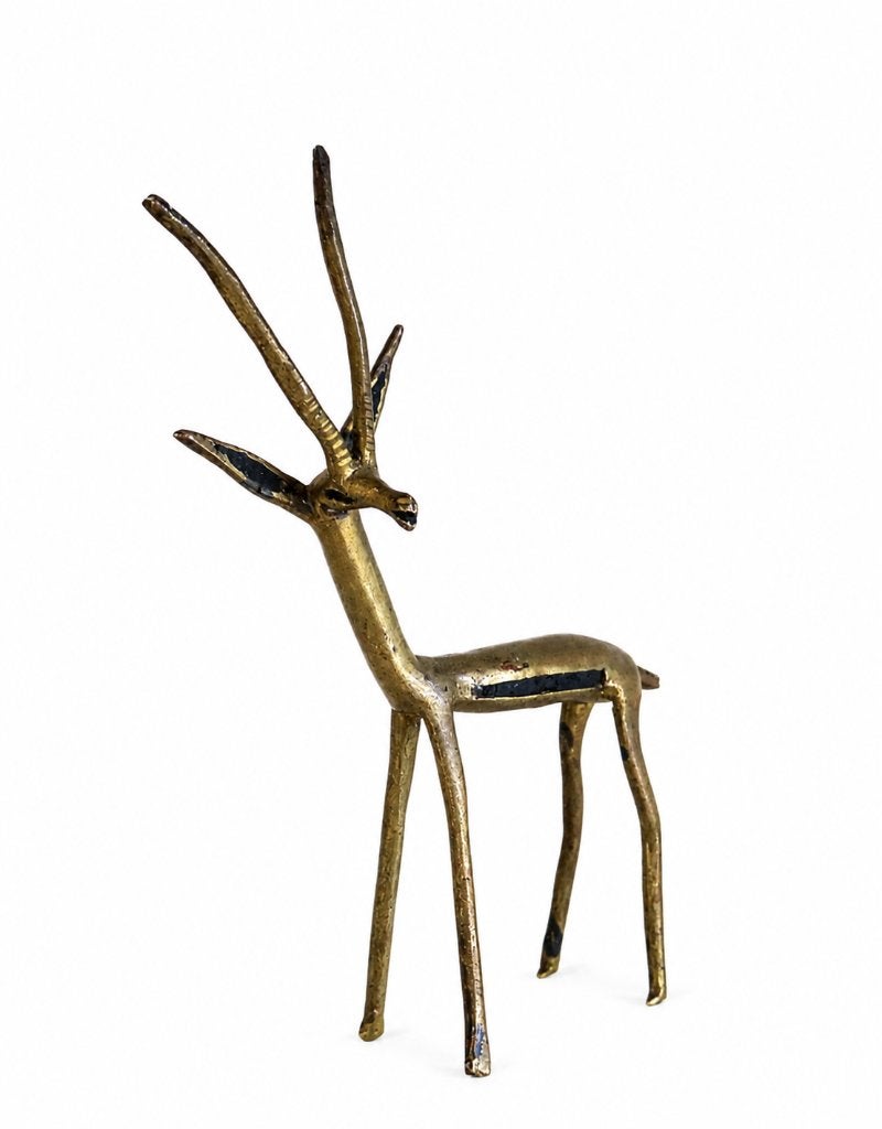 Vintage Beeld Brons Gazelle Beeldje Hert, Antiek en Kunst, Ophalen of Verzenden, Brons