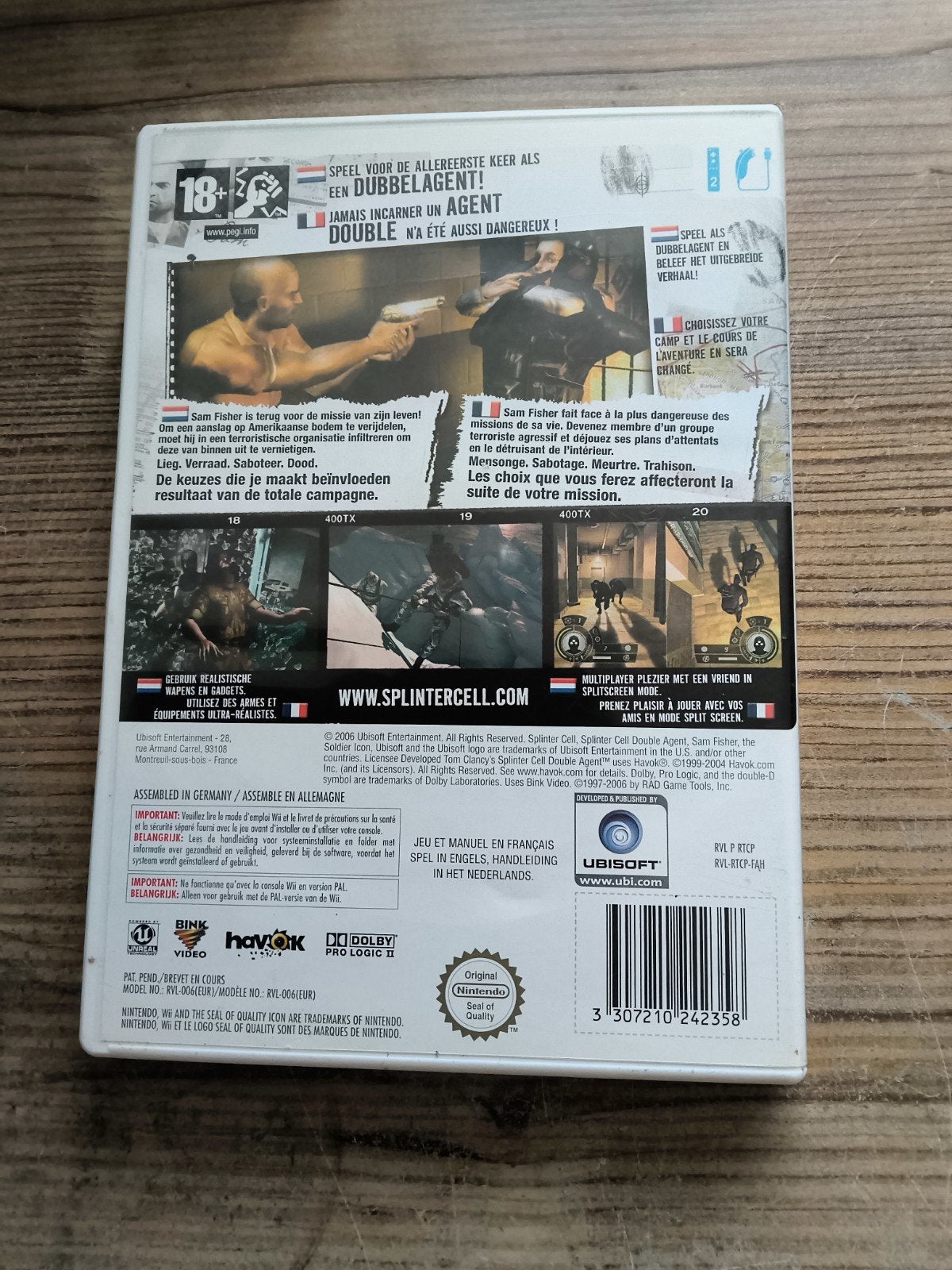 Tom Clancy's Splinter Cell Double Agent - Nintendo Wii, Gebruikt, Vanaf 18 jaar, Shooter, Verzenden