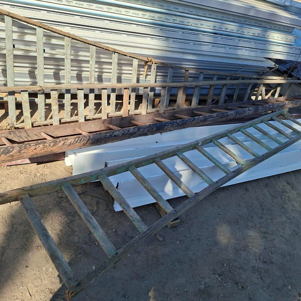Oude houten ladders, Doe-het-zelf en Bouw, Ladders en Trappen, Ophalen