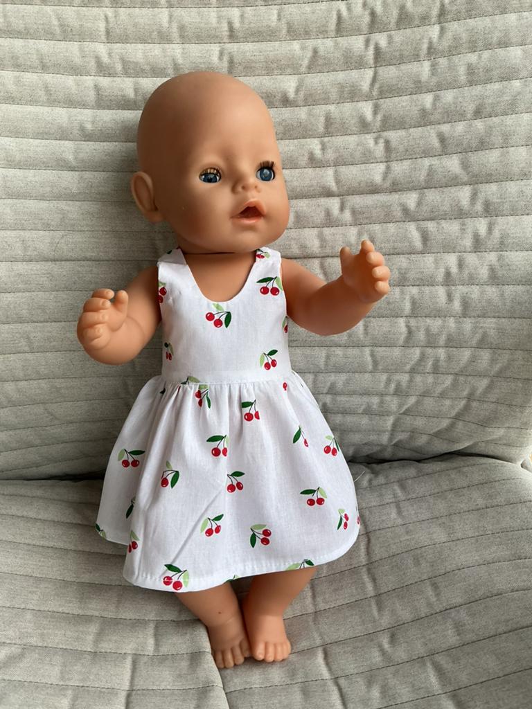 125. Babyborn: Nieuw zomerjurkje met kersen, Ophalen of Verzenden, Nieuw, Babypop