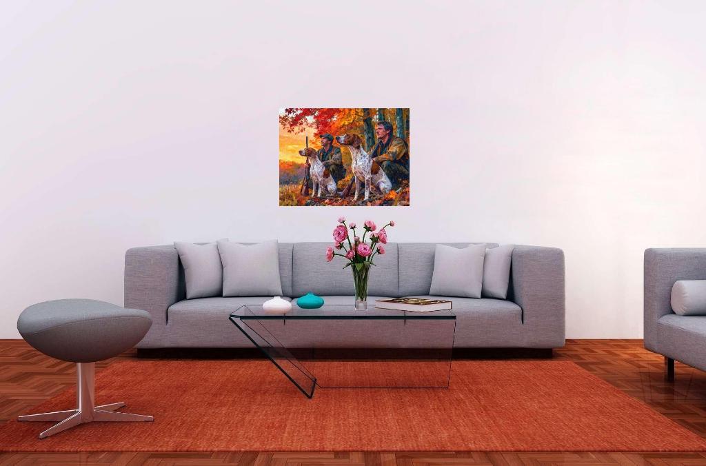 Kader voor jachttaferelen op canvas/ (80x60) cm, Antiek en Kunst, Kunst | Schilderijen | Klassiek, Verzenden