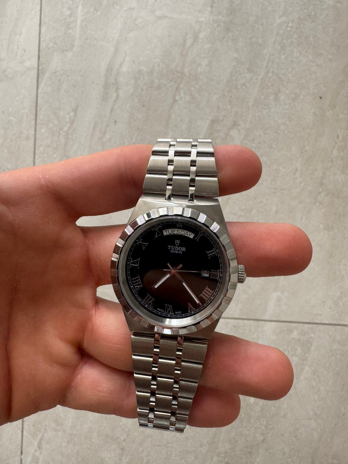 Tudor Royal V7 fabriek, Handtassen en Accessoires, Horloges | Heren, Ophalen, Zo goed als nieuw