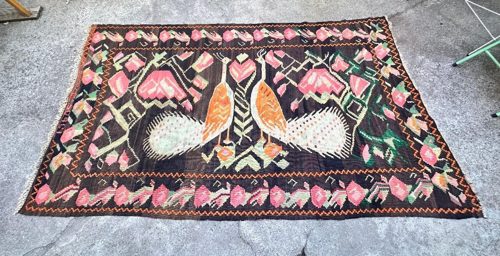 Kilim 1960 – fait main en laine – 270  135 cm, Antiquités & Art, Enlèvement
