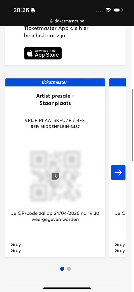 1 ticketje Pommelien Thijs, Tickets & Billets, Concerts | Chanson française, Une personne, Avril, Autres types