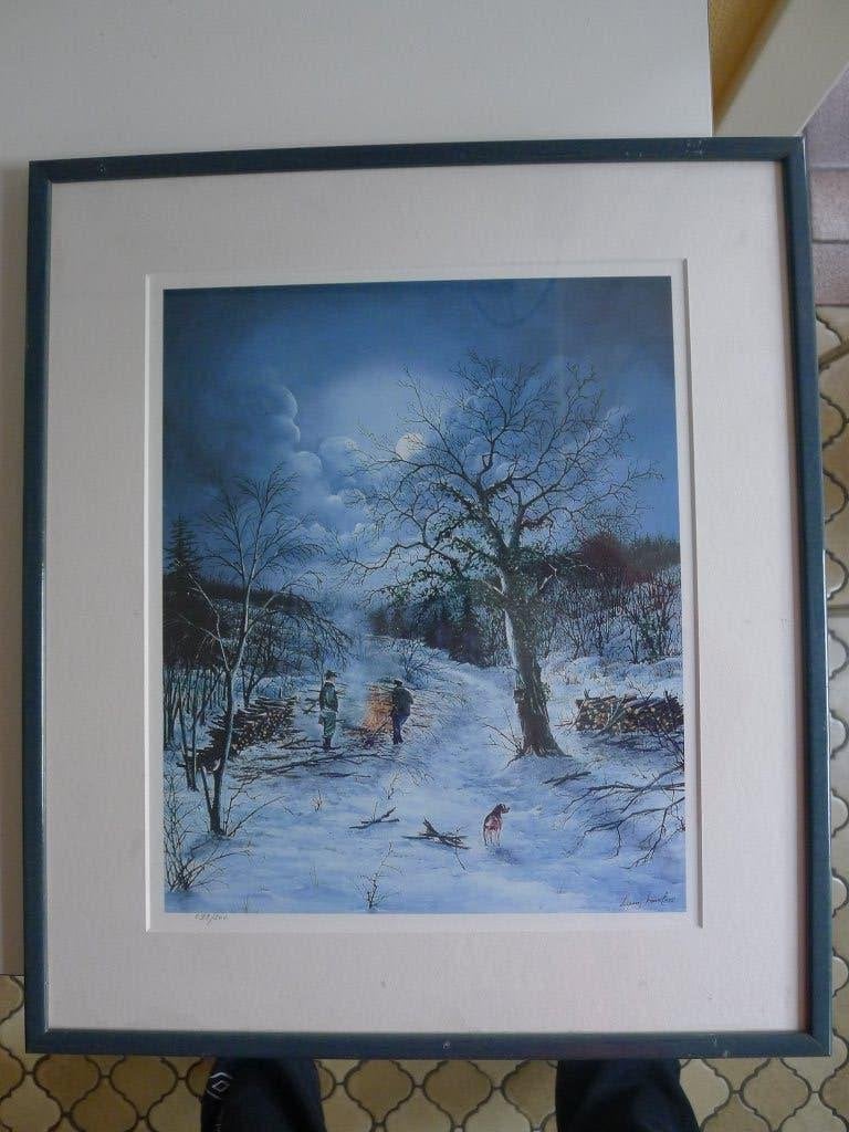 Gravure Marcel LUPSIN Repos des chasseurs, Enlèvement, Gravure