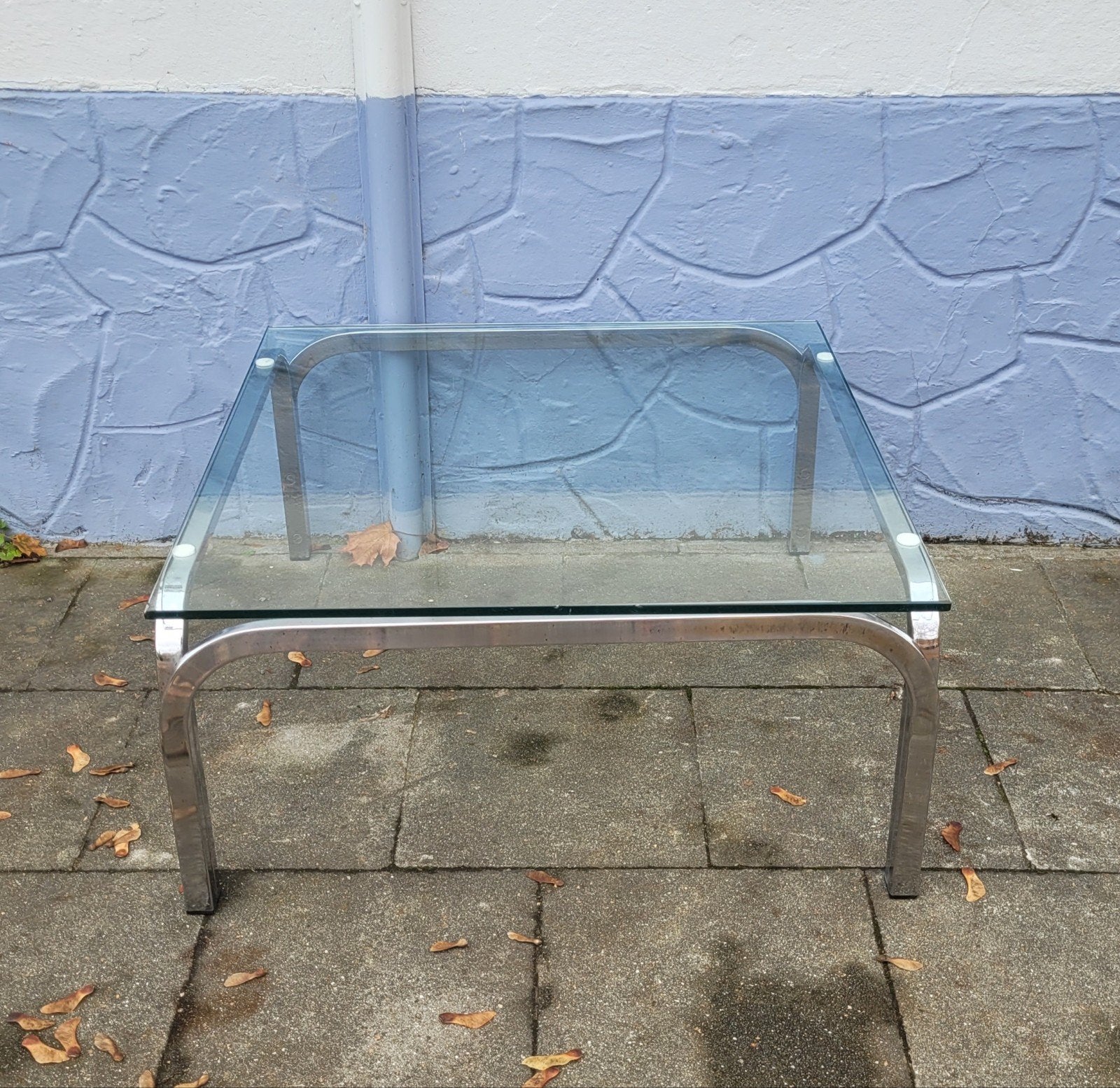 table basse vintage 70's, Maison & Meubles, Enlèvement, Verre