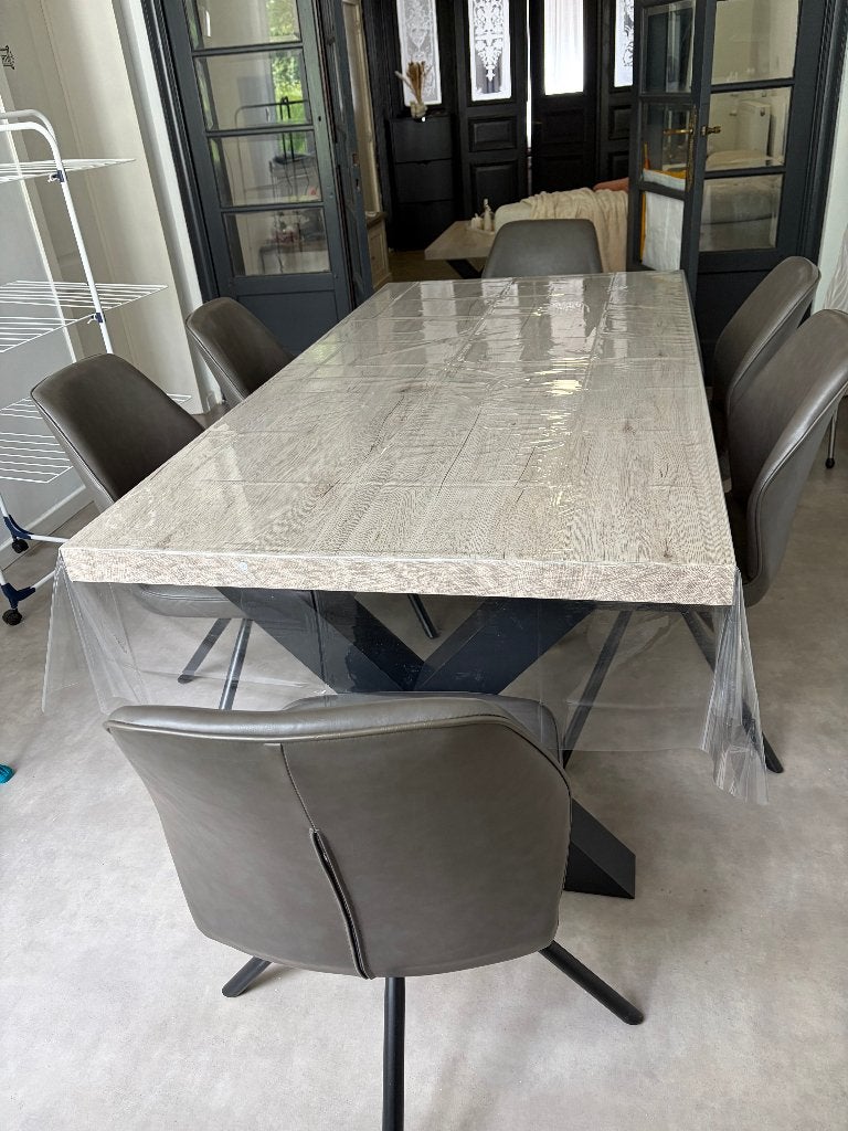 TABLE ET CHAISES, Huis en Inrichting, Tafels | Eettafels, Overige materialen, Nieuw, 50 tot 100 cm, Vijf personen of meer