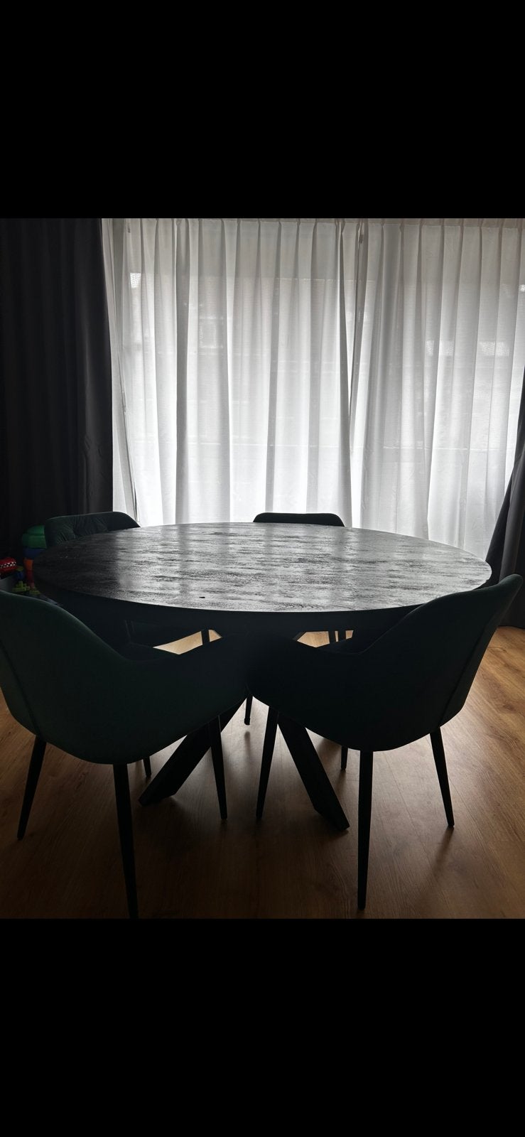 Table à manger en bois Mango 140 cm, Maison & Meubles, 100 à 150 cm, Cinq personnes ou plus, Rond, Comme neuf