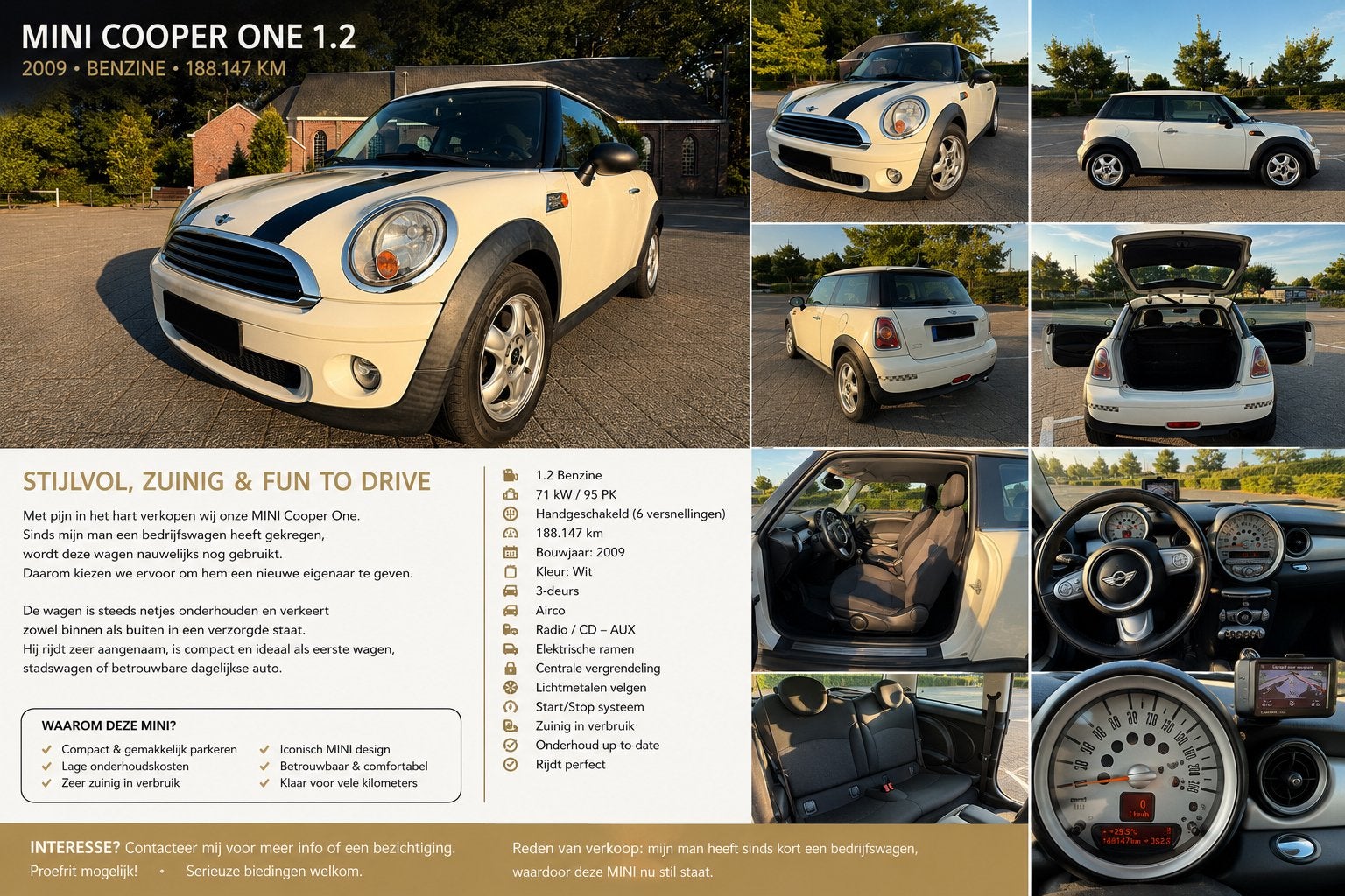 Mini one 2009 benzine 1.2, Auto diversen, Handleidingen en Instructieboekjes, Ophalen