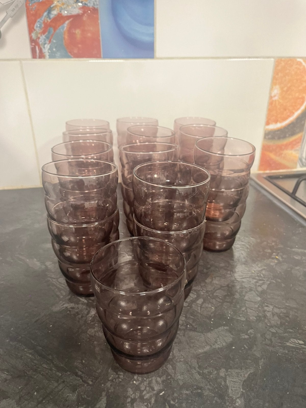 Verres Vintage IKEA « Skoja » –  / Améthyste – Design Rétro, Collections, Enlèvement ou Envoi, Comme neuf