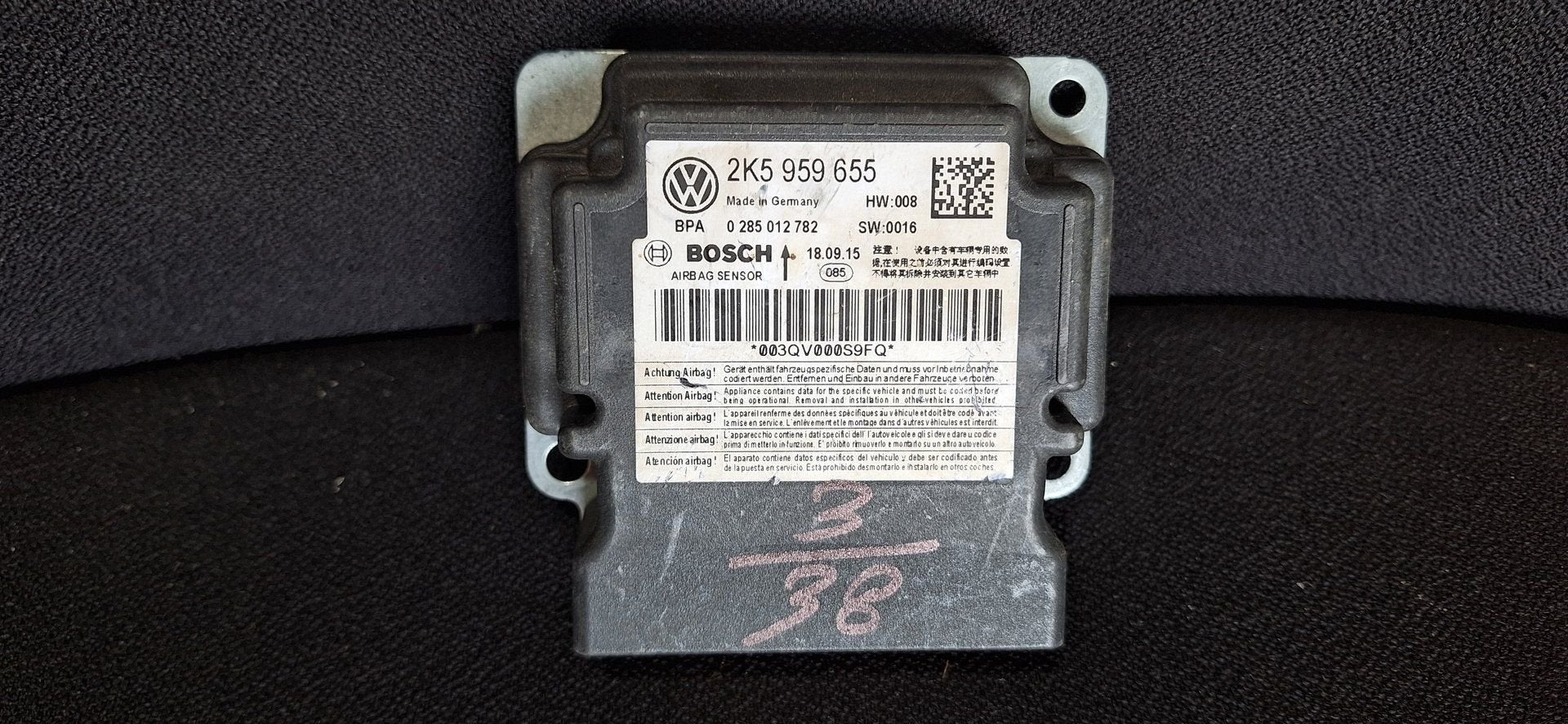 Originele Airbag Stuurmodule Computer Sensor VW Caddy Bosch, -, Utilisé, -, -