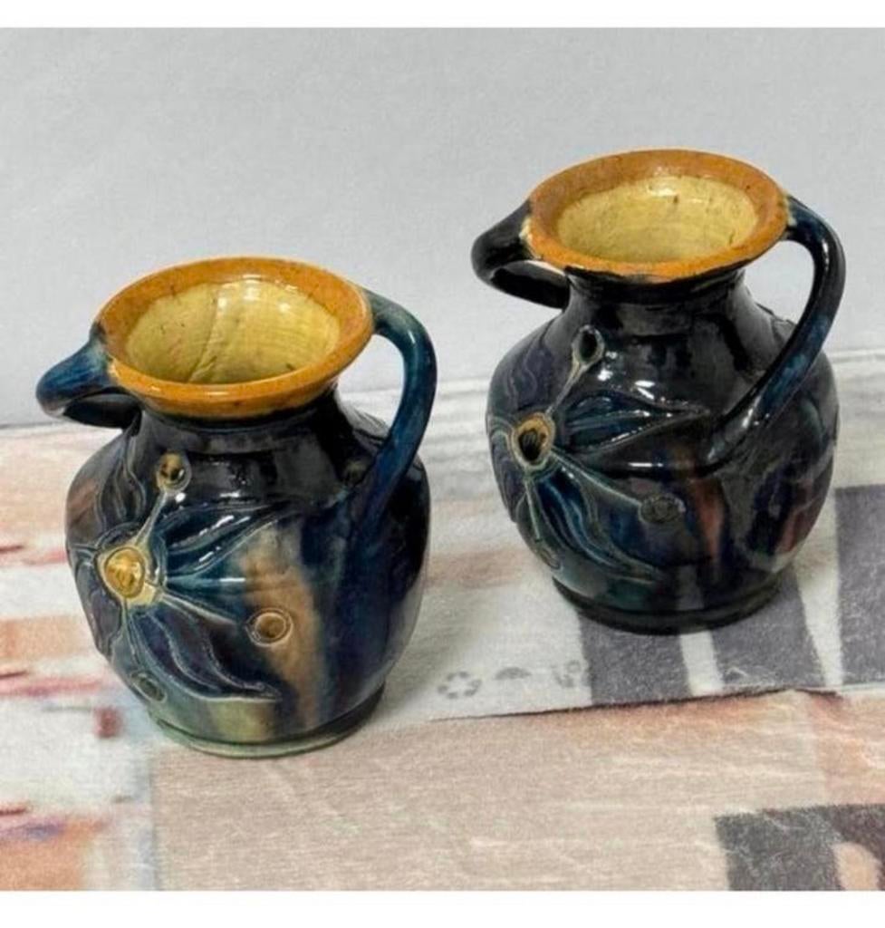 2 vases vintage en poterie flamande belge Tourhout, Enlèvement ou Envoi