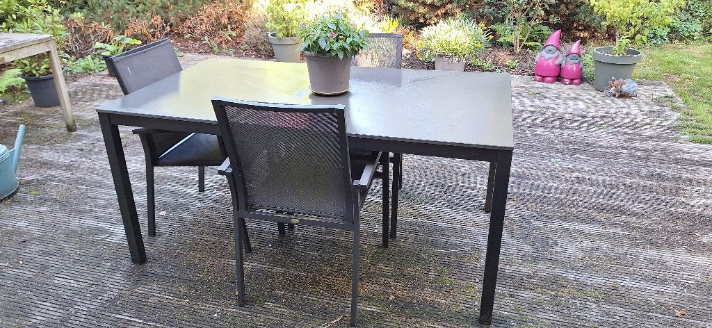 Tuintafel en stoelen, Enlèvement, Comme neuf, Rectangulaire